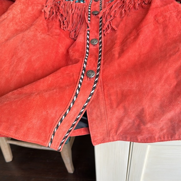 Vintage Bob Mackie red leather fringe jacket - Picture 8 of 8